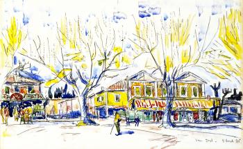 (image for) Handmade oil painting Copy paintings of famous artists Paul Signac's painting,Van Gogh's House, Arles